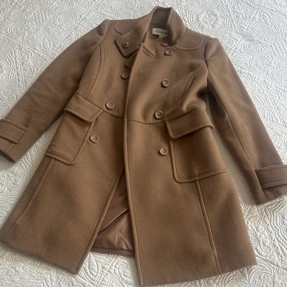 Forever 21 Brown Double-Breasted Coat